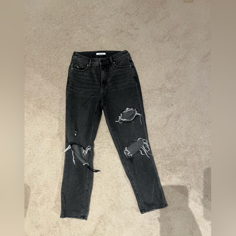 Grey Pacsun straight leg mom jeans